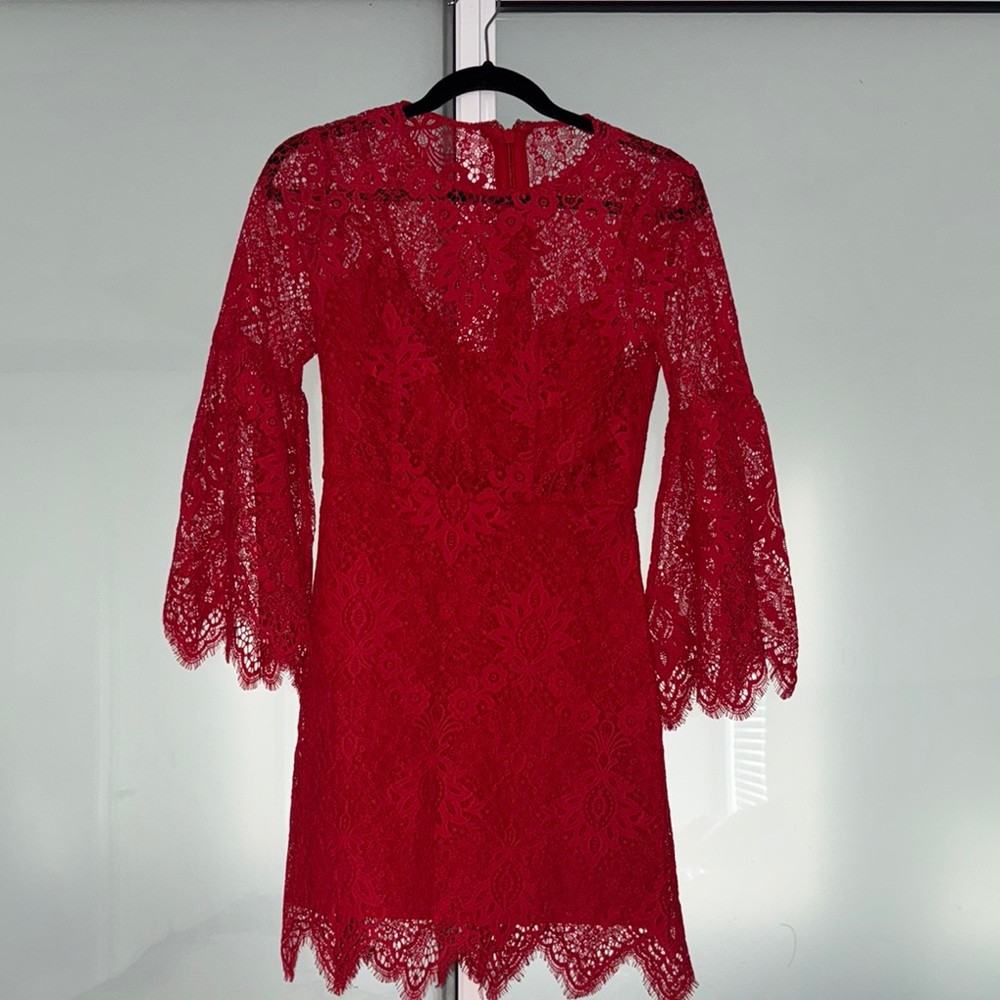 Elegant Red Lace Dress